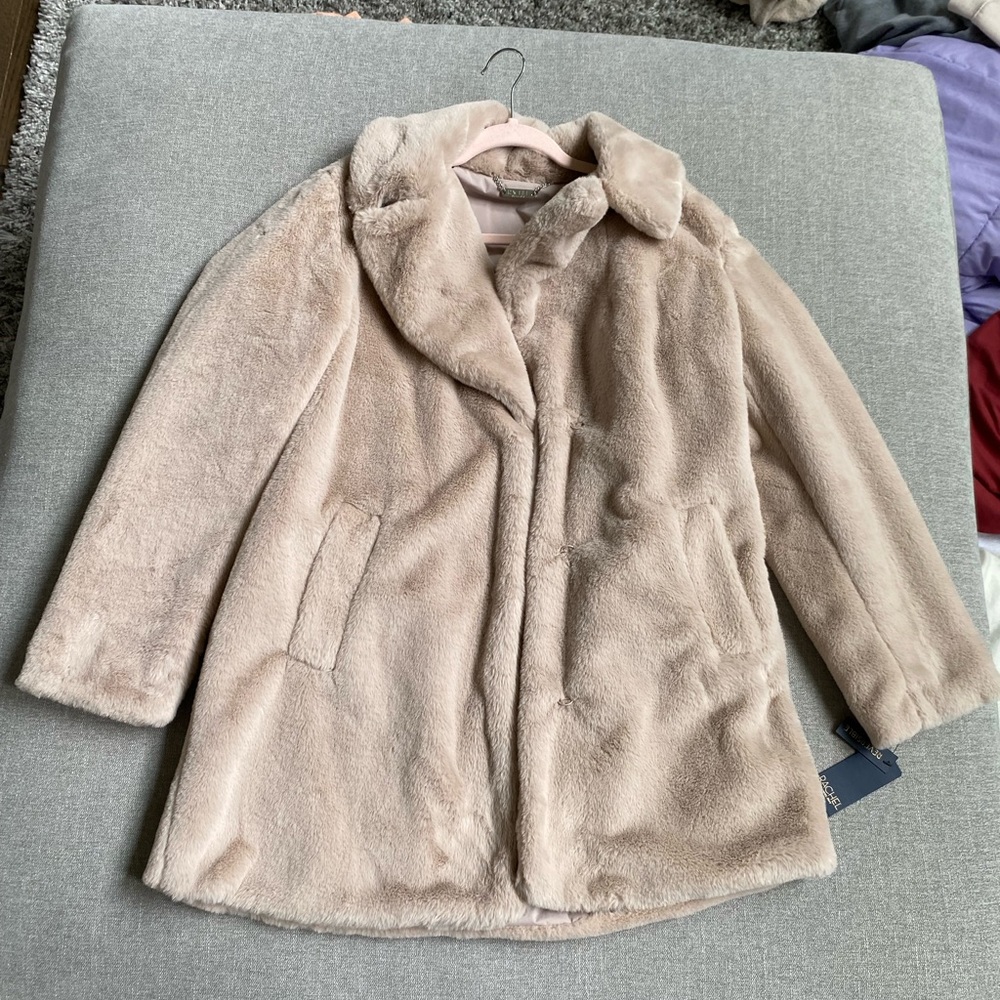 Rachel Roy Blush Pink Fur Coat - Reversible!